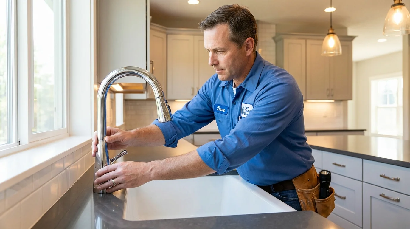Kitchen faucet installation by Johns Plumbing LLC in Cathlamet