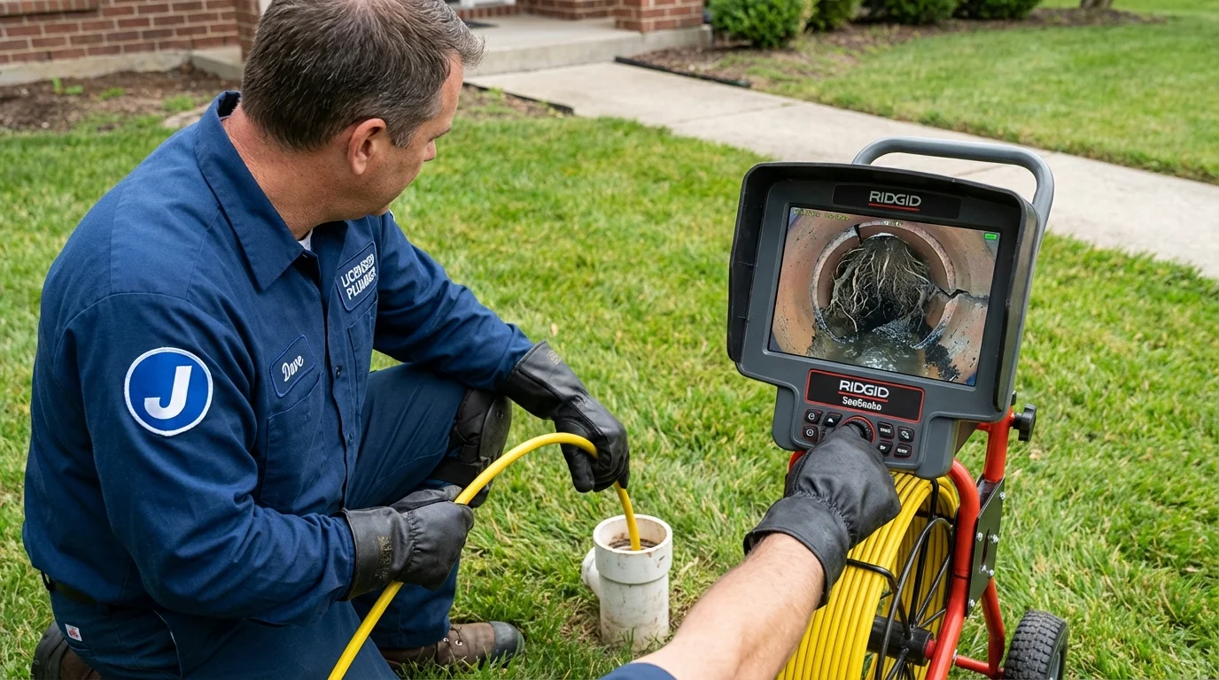 Sewer camera inspection being performed by Johns Plumbing LLC in Cathlamet